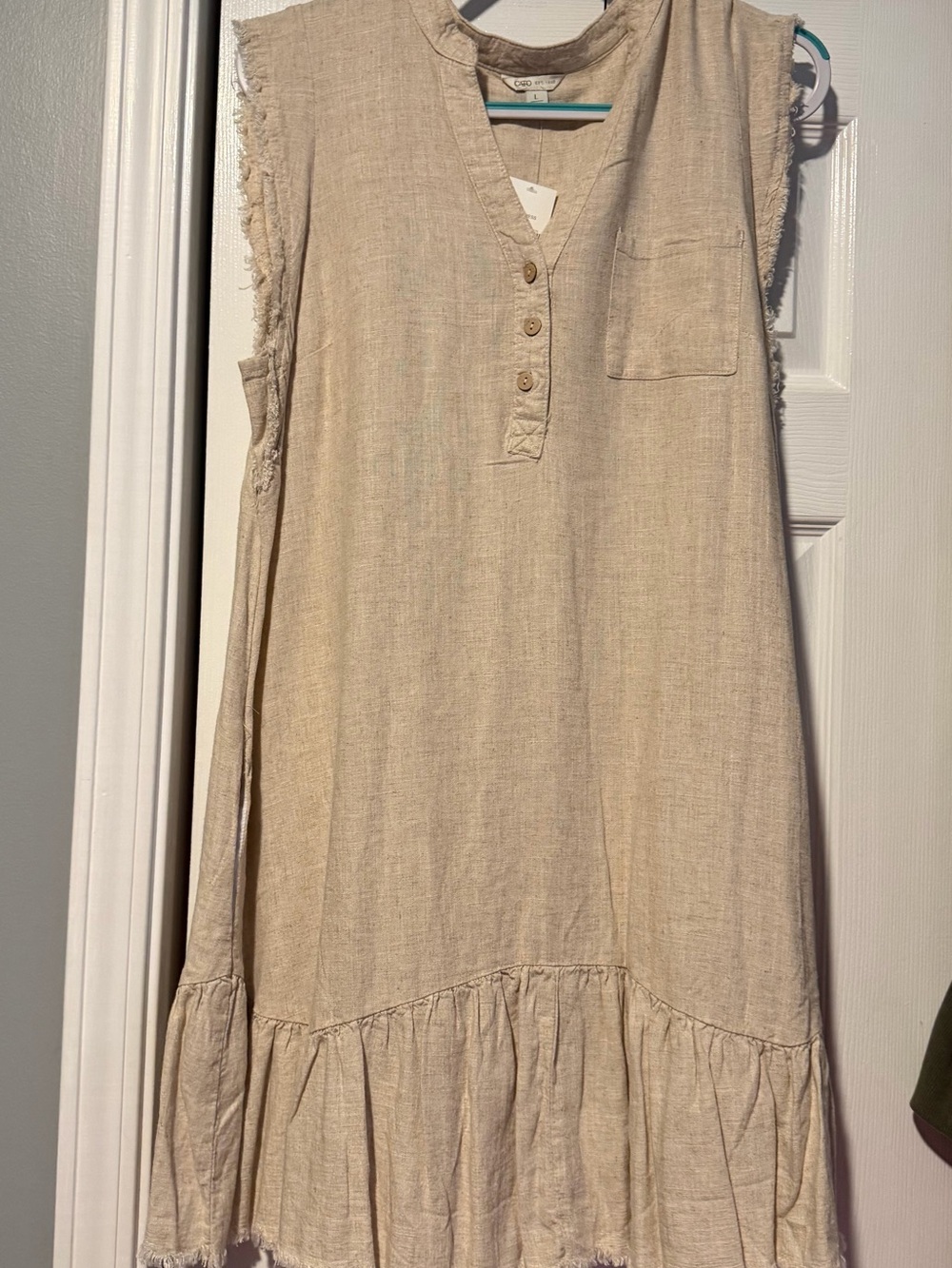 Cato Beige Sleeveless Tiered Mini Dress